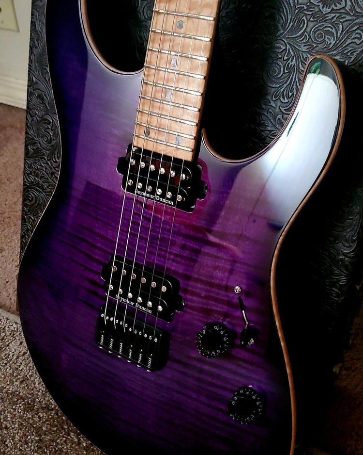 Proton Guitar Company 6 Hardtail Electric Guitar - Purple Flame