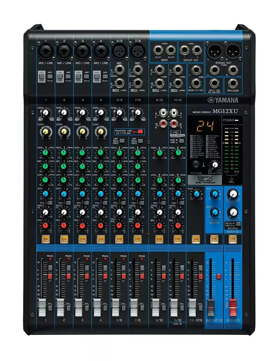 Yamaha MG12XU 12-Input Mixer with Built-In FX and 2-In/2-Out USB Interface
