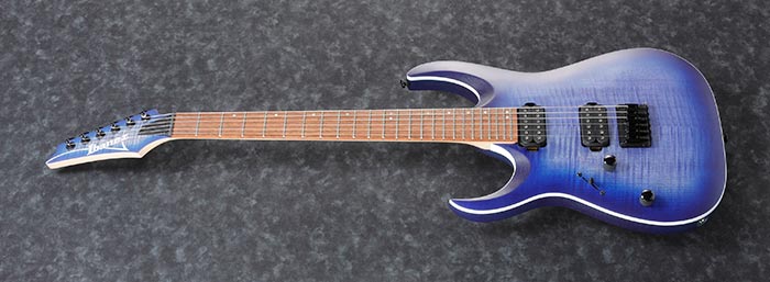 Ibanez RGA42FML Standard Electric Guitar, Left-handed - Blue Lagoon Burst Flat