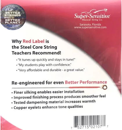 Super-Sensitive 2107 Red Label Violin String Set - 4/4 Size