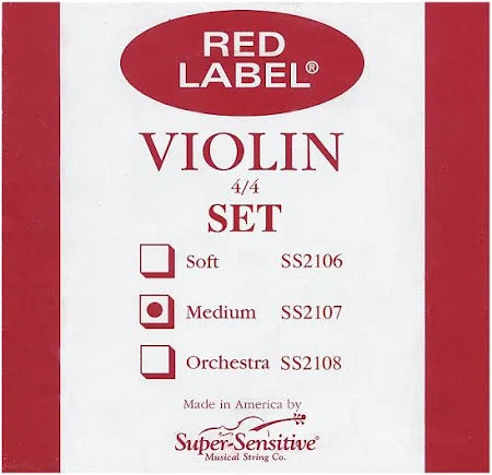 Super-Sensitive 2107 Red Label Violin String Set - 4/4 Size