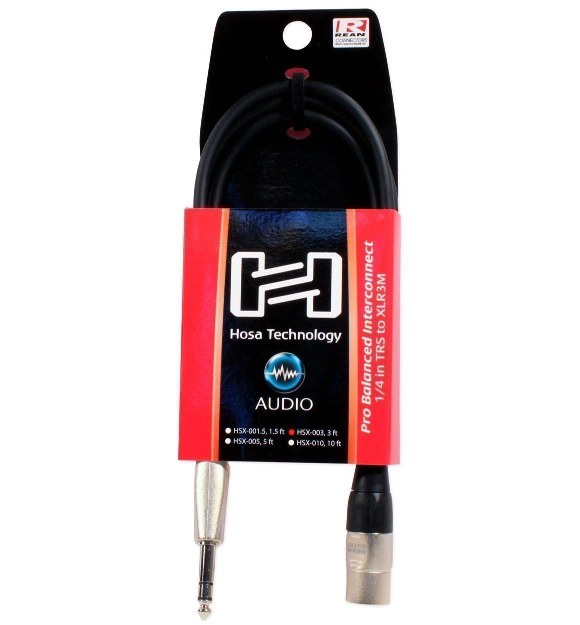 Hosa HSX-003 Pro Balanced Interconnect, REAN 1/4 in TRS to XLR3M, 3 ft
