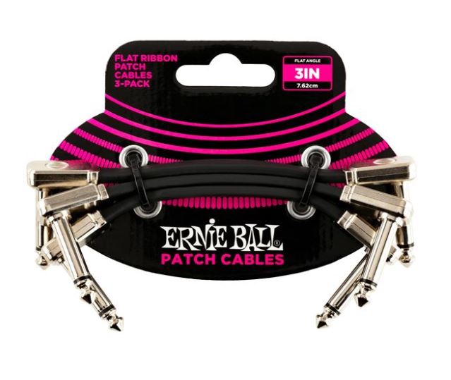Ernie Ball Flat Ribbon Patch Cable 3-Pack