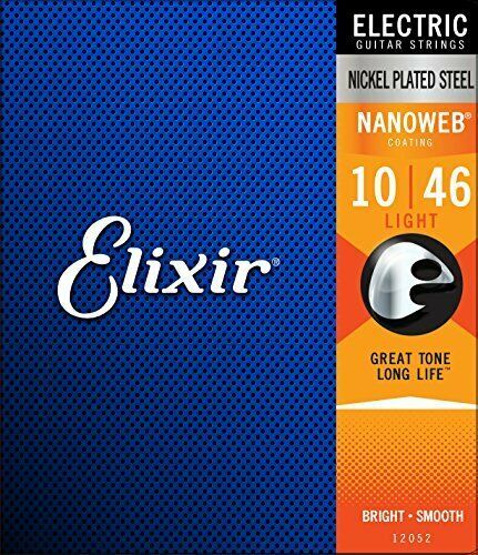 ELIXIR 12052 Electric Nickel Plated Steel with NANOWEB® Coating 10-46