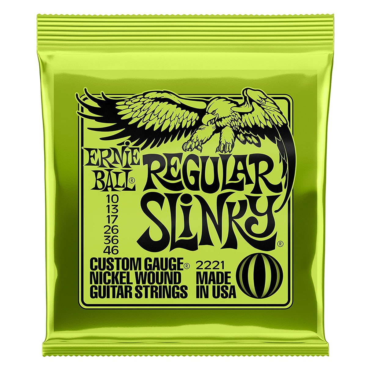 Ernie Ball Regular Slinky Nickel Wound Electric Guitar Strings 10-46 Gauge