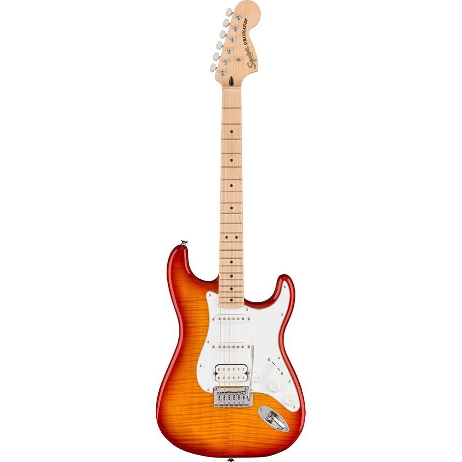 Squier Affinity Seriesª Stratocaster¨ FMT HSS, Maple Fingerboard, White Pickguard, Sienna Sunburst