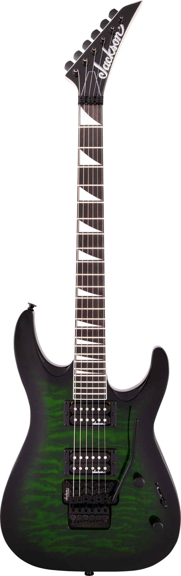 Jackson JS Series Dinky Arch Top JS32Q DKA, Amaranth Fingerboard, Transparent Green Burst