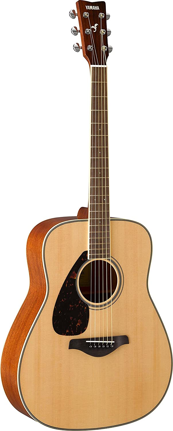 Yamaha FG820L Left-Handed Solid Top Dreadnought Acoustic Guitar, Natural