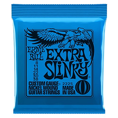 Ernie Ball Extra Slinky Nickel Wound Electric Guitar Strings 8-38 Gauge