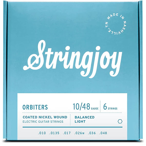 Stringjoy Orbiters | Balanced Light Gauge (10-48) Coated Nickel Wound Electric Guitar Strings