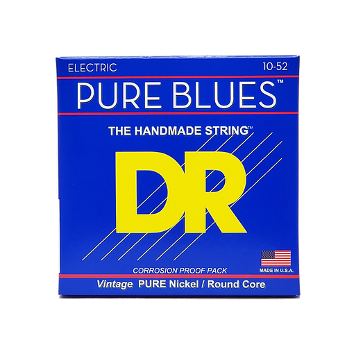 DR strings PURE BLUES™ - Pure Nickel Electric Guitar Strings: Medium to Heavy 10-52