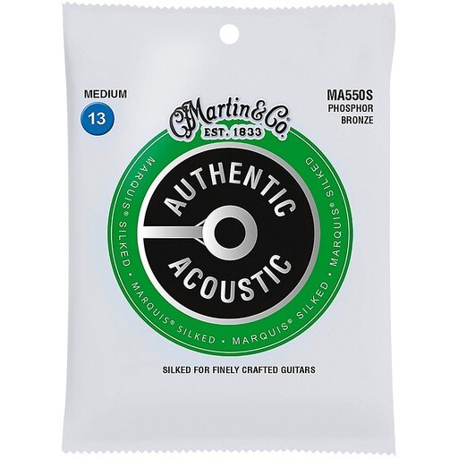 Martin MA550S Marquis Phosphor Bronze Medium Authentic Silked Acoustic Guitar Strings