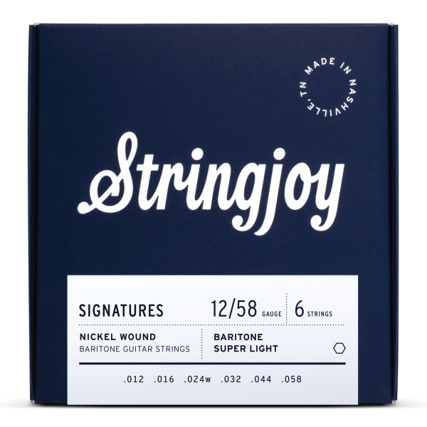 Stringjoy Signatures | Baritone Balanced Super Light Gauge (12-58) Nickel Wound Electric Guitar Strings