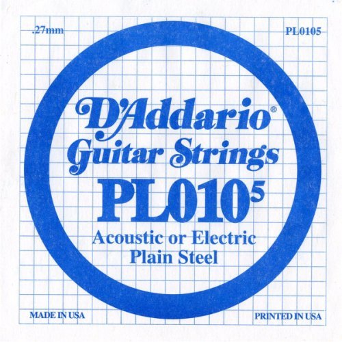 D'Addario Plain Steel Single String .0105 Gauge