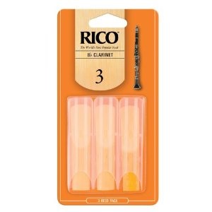 D'Addario Rico Bb Clarinet Reed Three Pack, 3.0 Strength