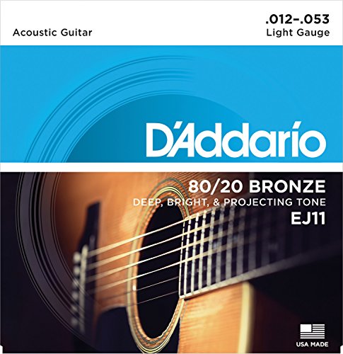 D'Addario EJ11 12-53 Light, 80/20 Bronze Acoustic Guitar Strings
