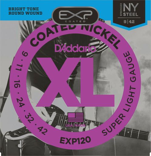 D'addario EXP120 Coated Electric Super Light Guitar Strings