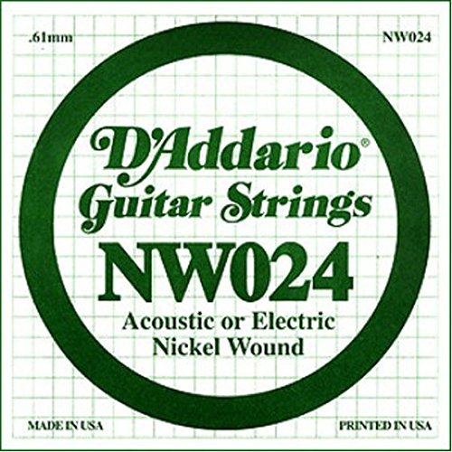 D'Addario Nickel Wound Single String .024 Gauge