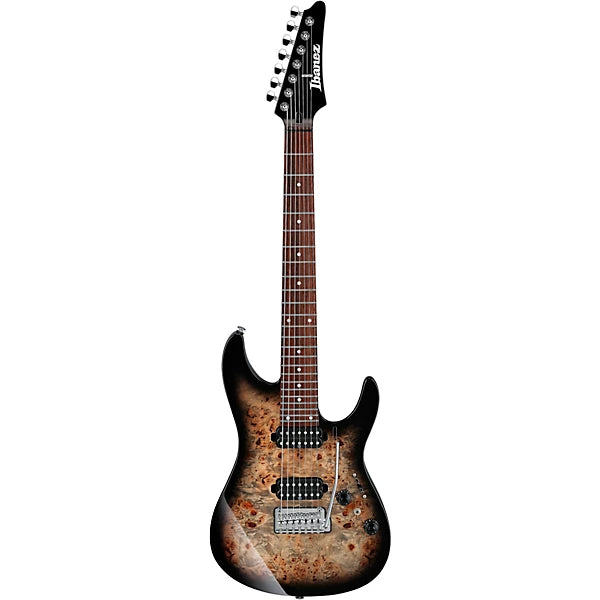 Ibanez AZ Premium 7 String Electric Guitar Charcoal Black Burst