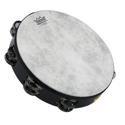 Remo TA-5210-70 Fiberskyn 10 inch Double Row Tambourine - Black