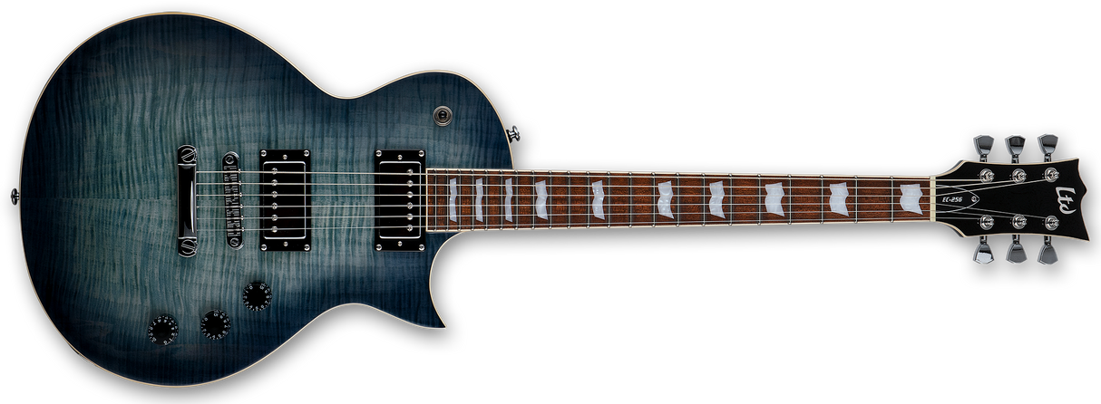 ESP LTD EC-256 FM Electric Guitar - See Thru Cobalt