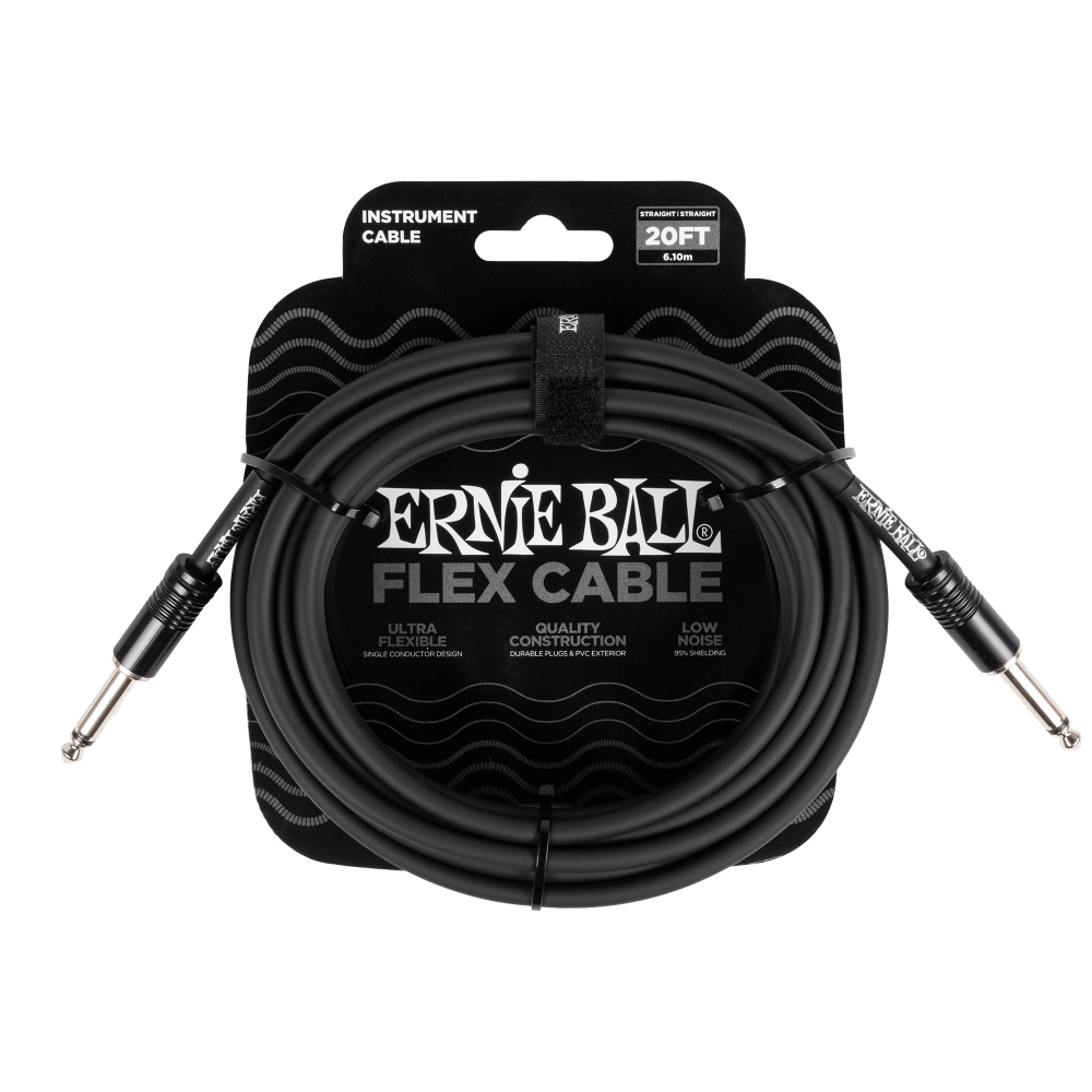 Ernie Ball Flex Instrument Cable Straight/Straight 20ft - Black