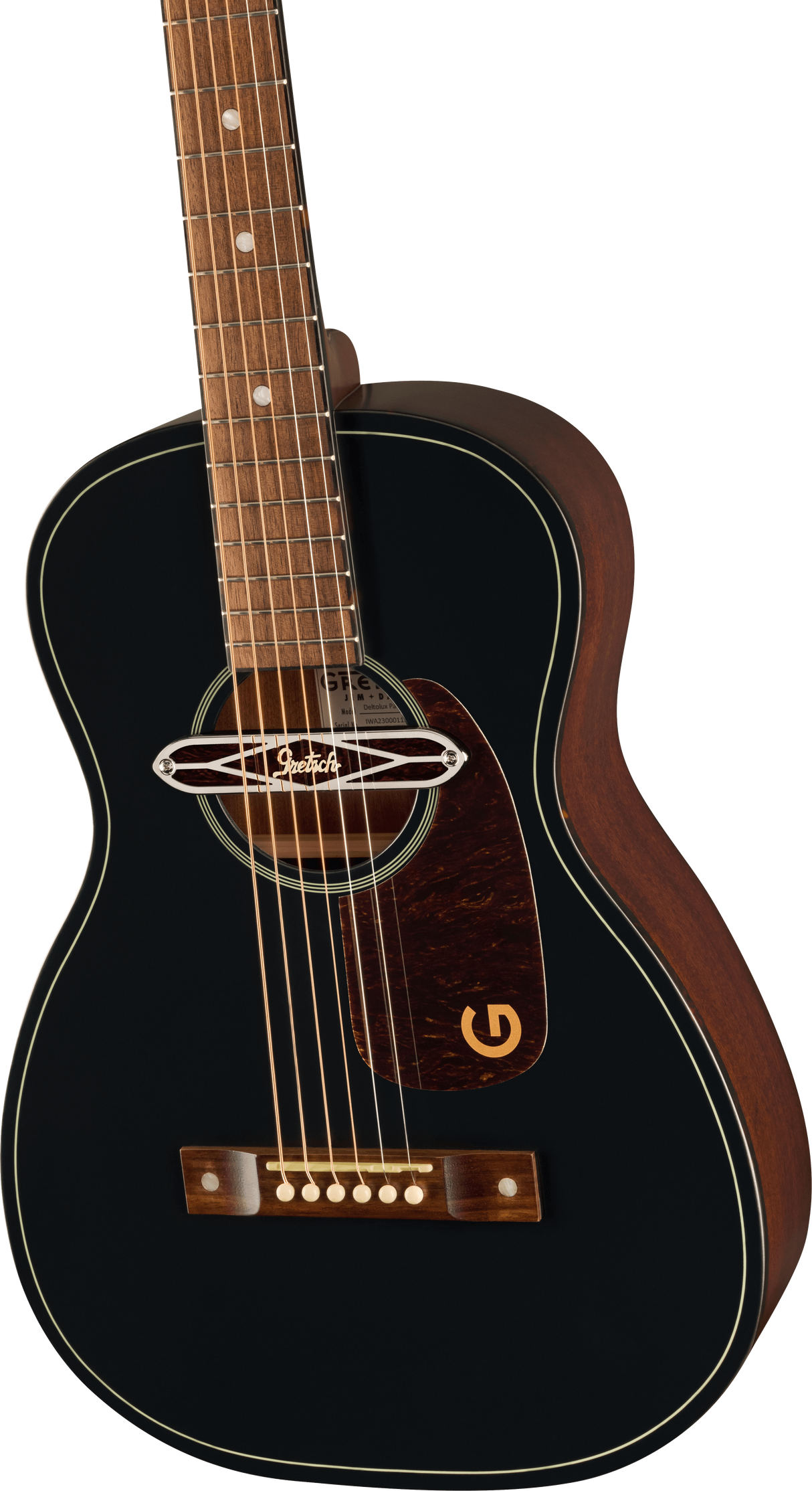 Gretsch Deltoluxe Parlor, Walnut Fingerboard, Tortoiseshell Pickguard, Black Top