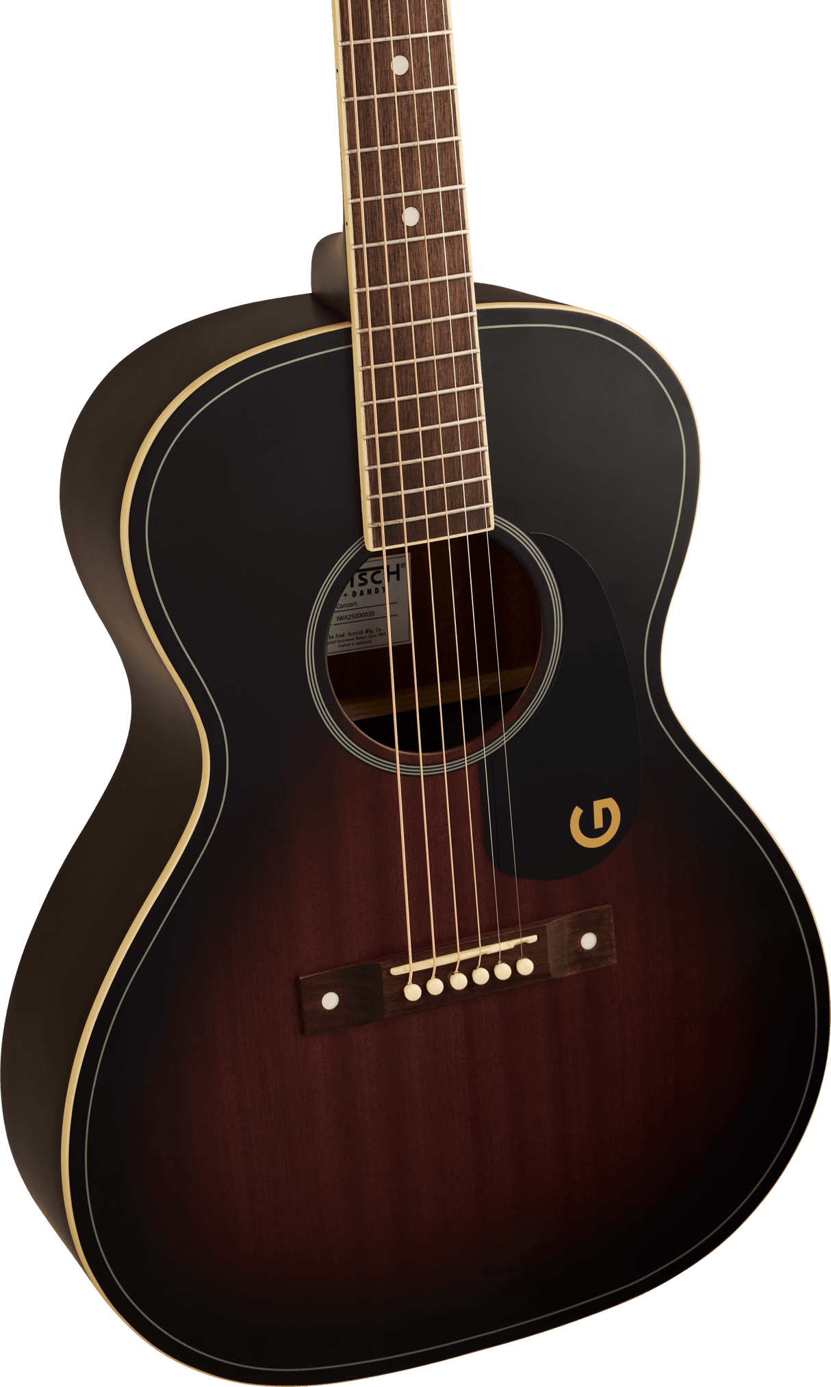 Gretsch Jim Dandy Concert, Walnut Fingerboard, Black Pickguard, Deep Cherry Burst