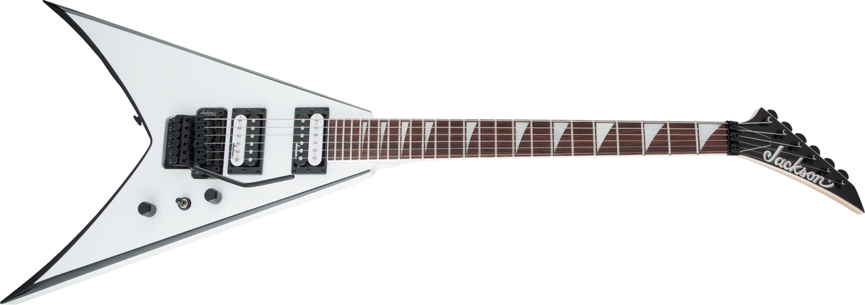 Jackson JS Series King V™ JS32 Amaranth Fingerboard, White with Black Bevels