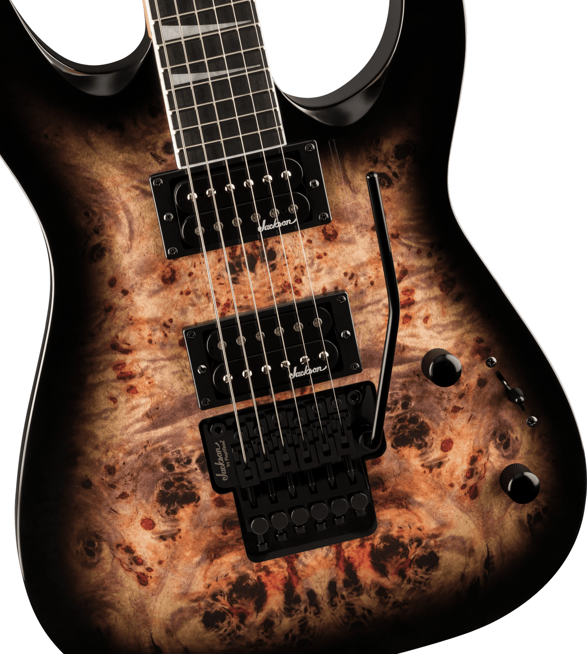 Jackson Dinky JS32 DKAP, Amaranth Fingerboard, Transparent Black Burst