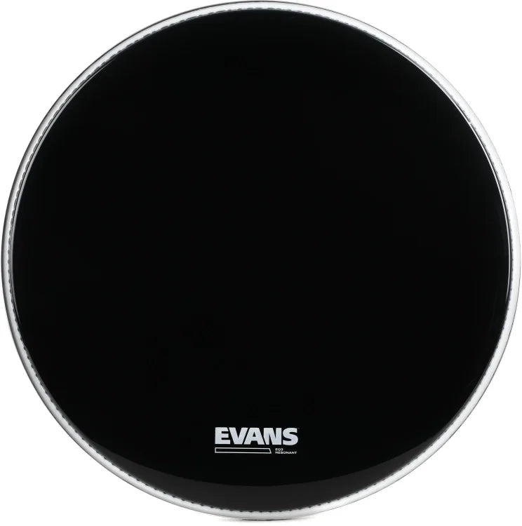 Evans EQ3 Resonant Black 18" Bass Drum Head - No Port