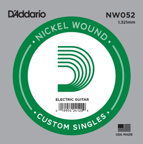 D'Addario Nickel Wound Single String .052 Gauge
