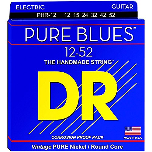 DR Strings PHR-12 Pure Blues Pure Nickel Electric Guitar Strings - .012-.052 Extra Heavy