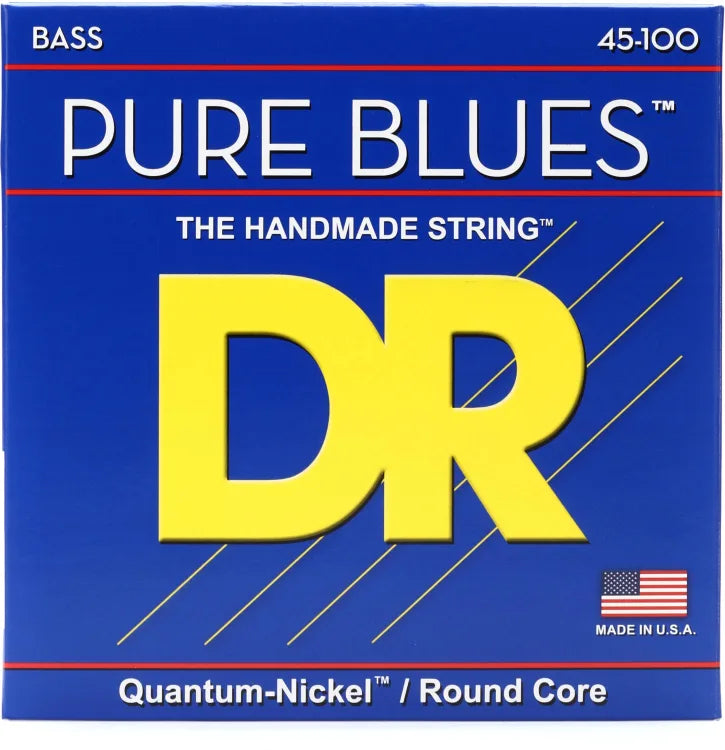 DR Strings PURE BLUES™ - Quantum Nickel™ Bass Strings: Light to Medium 45-100