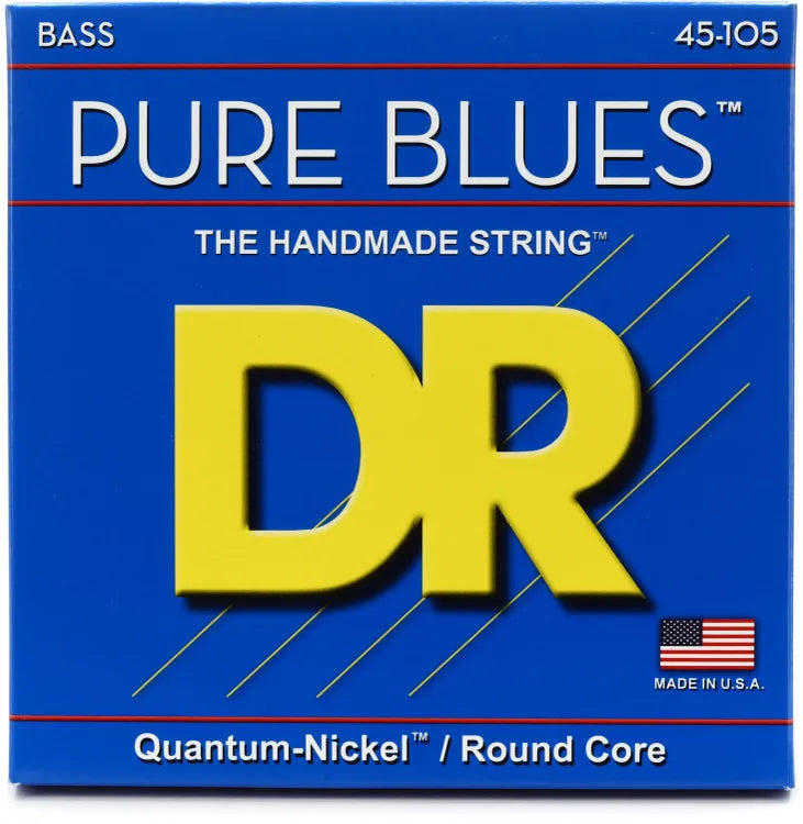 DR Strings PURE BLUES™ - Quantum Nickel™ Bass Strings: Medium 45-105