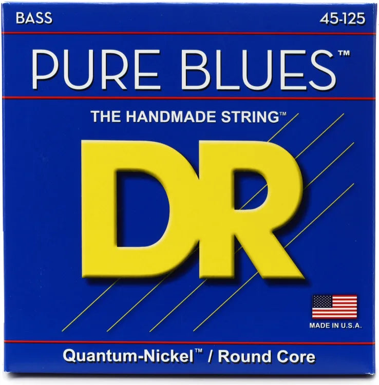 DR Strings PURE BLUES™ - Quantum Nickel™ Bass Strings: 5-String Medium 45-125