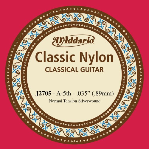 D'Addario Single Classic Nylon String A-5th, Normal Tension, Silverwound
