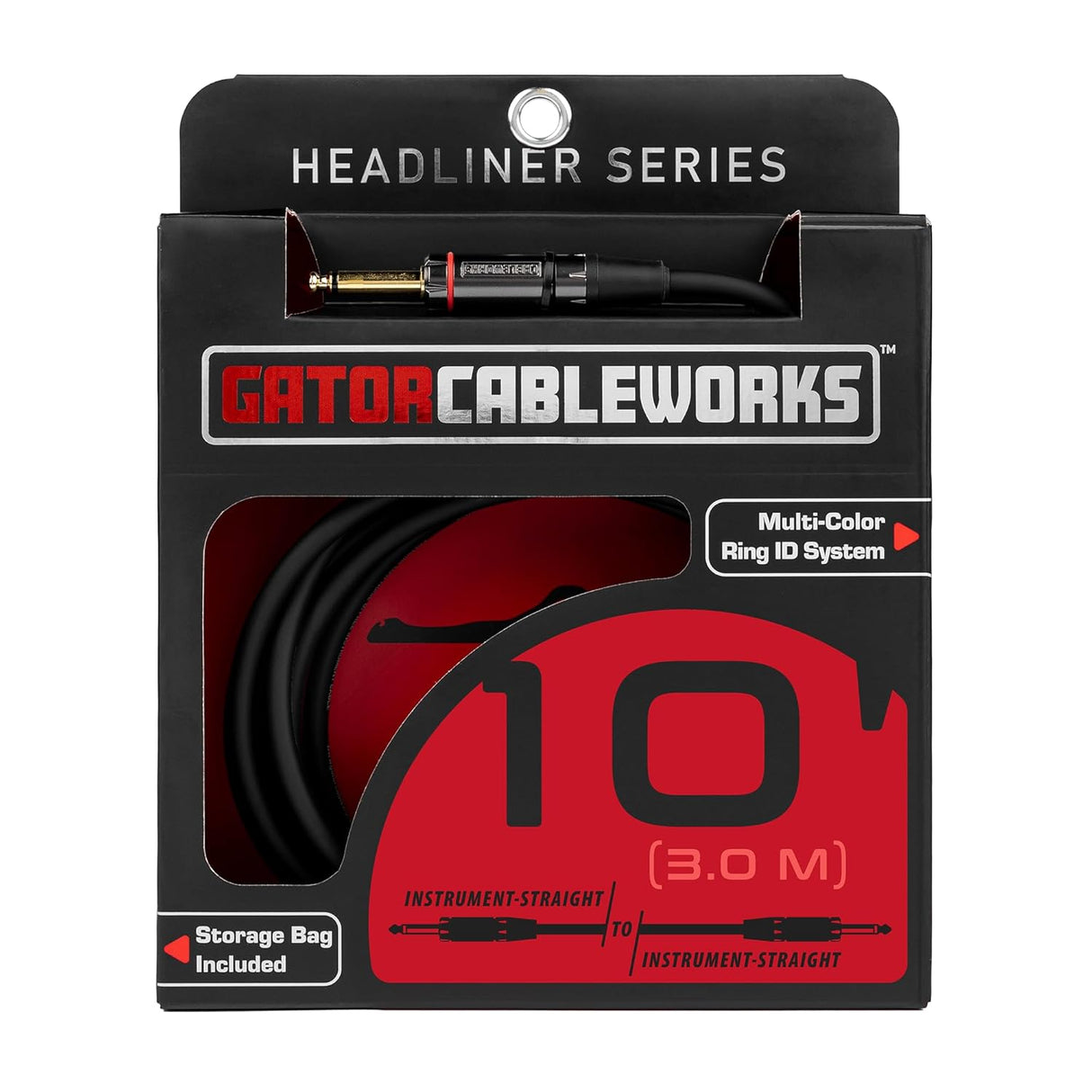 Gator 10 Foot Strt to Strt Instrument Cable - Headliner