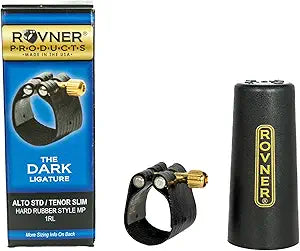 Rovner Dark Alto Saxophone Ligature and Cap 1RL - Fits Most Rubber Alto Sax Mouthpieces