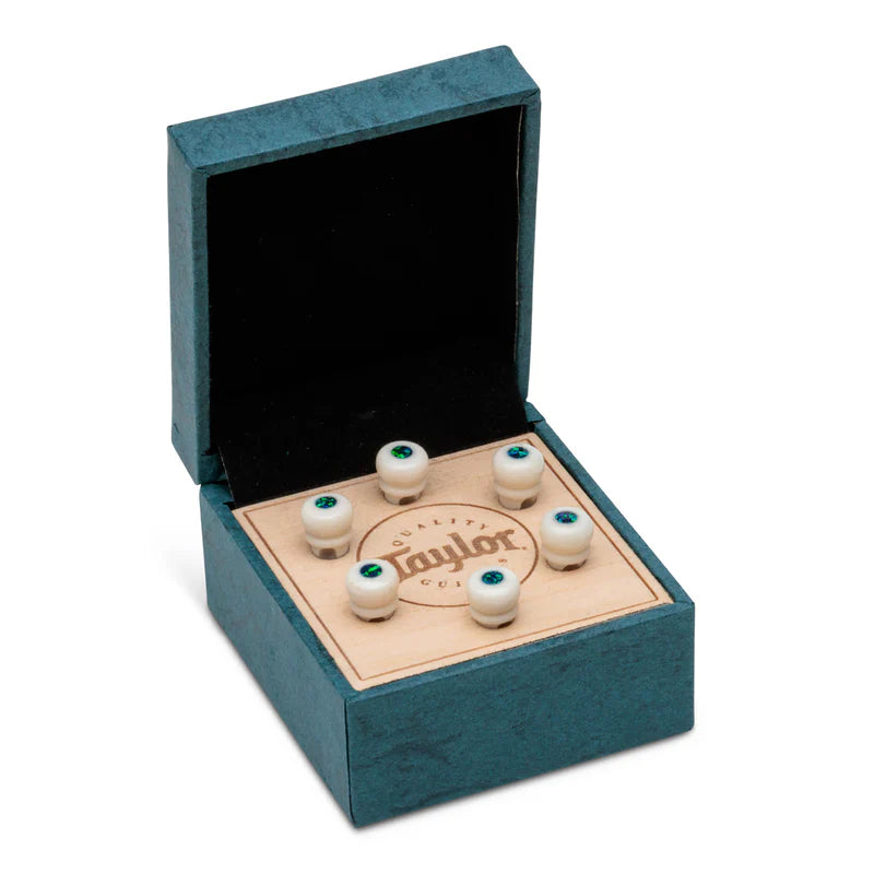 Taylor Bone White w/Green Opal Bridge Pin Set 7260-3