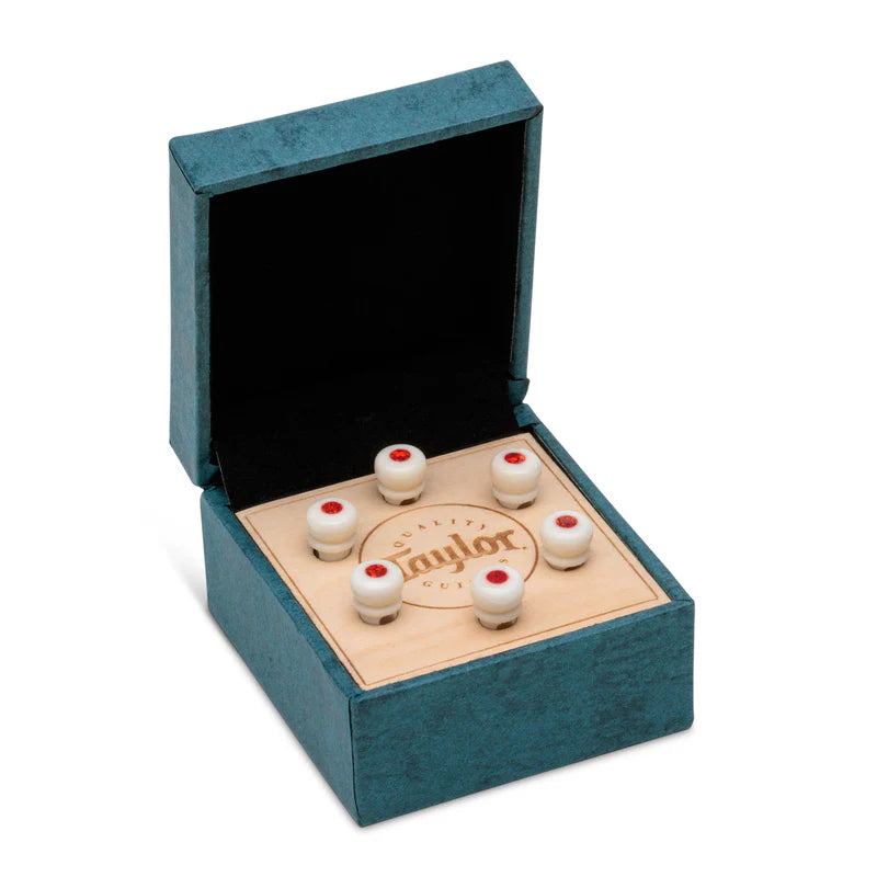 Taylor Bone White w/Red Opal Bridge Pin Set 	 7260-4