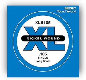 D'Addario XLB105 Nickel Wound Single Bass String, Long Scale .105