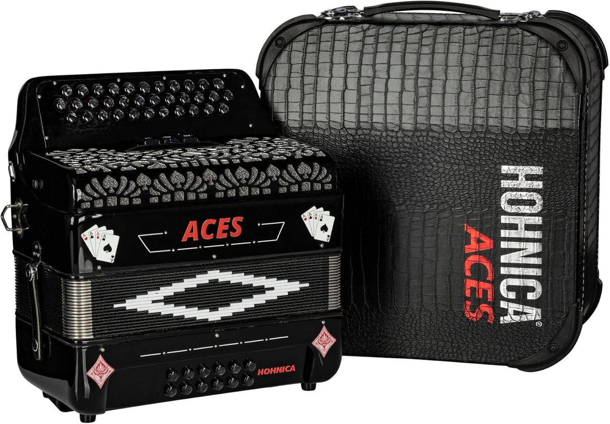 Hohner Hohnica Aces II 3-Register Accordion Black G/C/F
