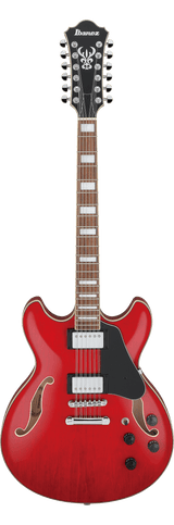 Ibanez AS7312 12 String Artcore Hollow Body Electric Guitar - Transparent Cherry Red