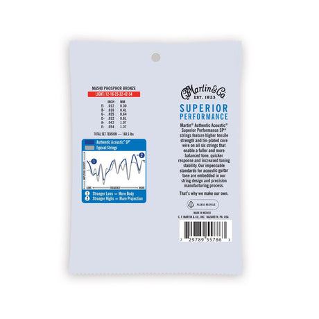 Martin MA550PK3 Authentic Acoustic SP® Guitar Strings Phosphor Bronze 3 Pack - .013 - .056 Medium