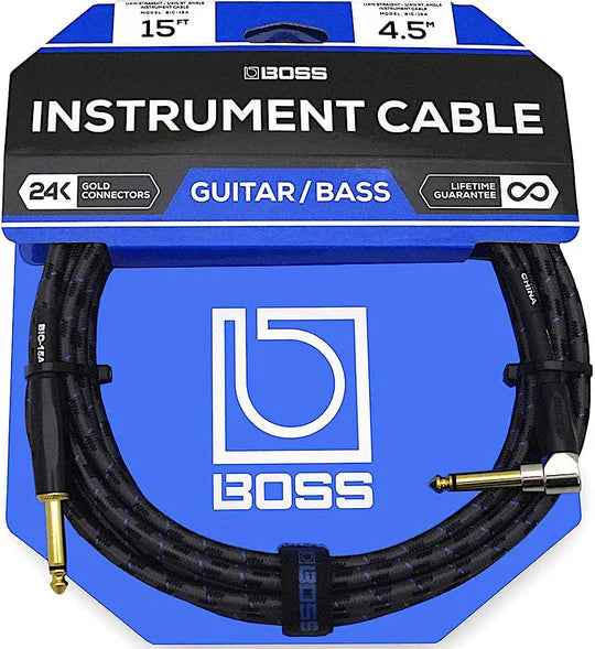 Boss 15' Instrument Cable Straight/Straight