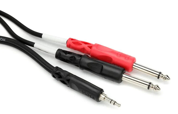 Hosa CMP-159 Stereo Breakout Cable - 3.5mm TRS Male to Left and Right 1/4-inch TS Male - 10 foot