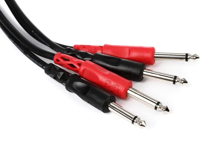Hosa CPP-203 Stereo Interconnect Cable - Dual 1/4-inch TS Male to Same - 9.9 foot