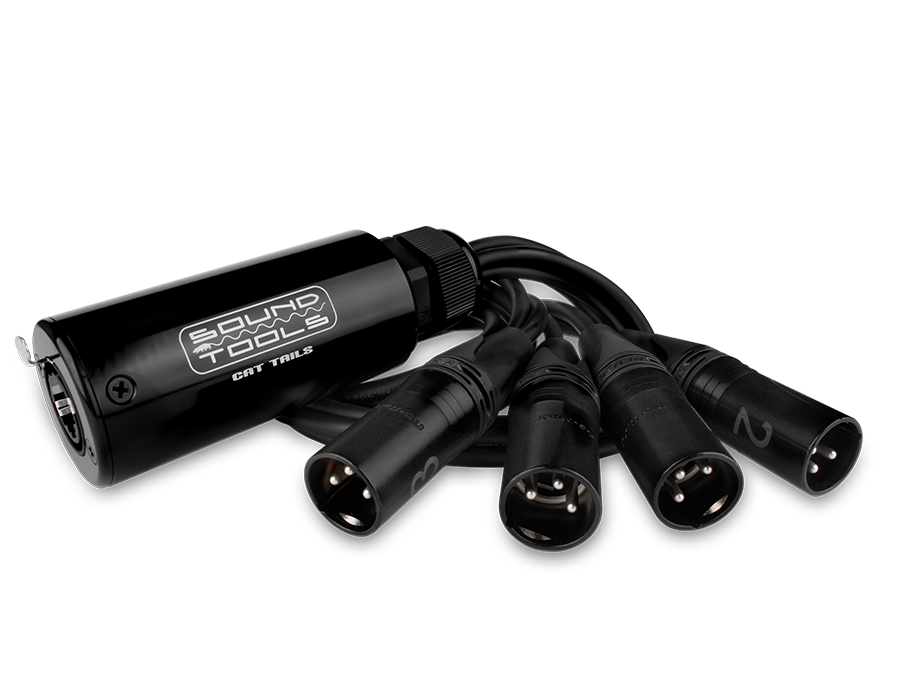 SOUND TOOLS CTMX CAT Tails Male XLR, female etherCON breakout to 4 male XLR