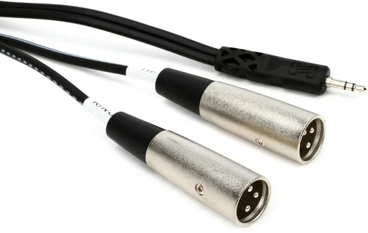 Hosa CYX-402M Stereo Breakout Cable - 3.5mm TRS Male to Dual XLR3 Male - 6.5 foot